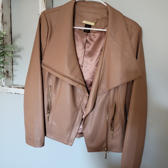 IMAN Jackets & Blazers - Iman Faux Leather Moto Jacket